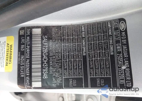 2013 Land Rover Lr2 from USA, damaged, VIN SALFT2BG4DH379348